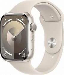 Apple Watch Series 9 45 mm Hviezdno biely hliník s hviezdno bielym športovým remienkom – M/L