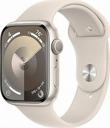 Apple Watch Series 9 45 mm Hviezdno biely hliník s hviezdno bielym športovým remienkom – S/M