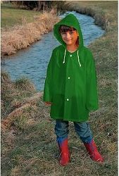 DOPPLER detská pláštenka s kapucňou, veľkosť 128, zelená