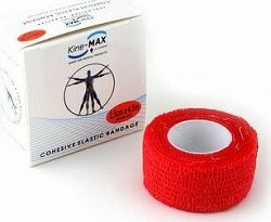 Kine-MAX Cohesive Elastic Bandage 2,5 cm × 4,5 m, červené