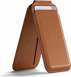 Satechi Vegan-Leather Magnetic Wallet Stand Brown