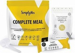 SimplyMix koktajl 450 g (15 porcií), príchuť Vanilka 60 g (20 porcií), odmrrka + ZDARMA tyčinka Simp