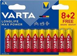 VARTA alkalická batéria Longlife Max Power AA 8 + 2 ks