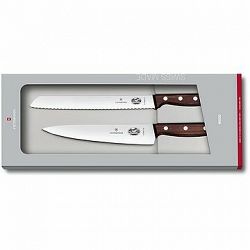 Victorinox sada kuchynský nôž 19 cm a nôž na chlieb 21 cm s drevenou rukoväťou