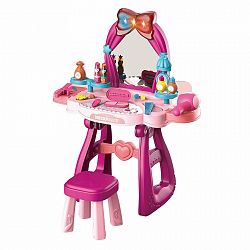 Baby Mix Detský toaletný stolík so stoličkou ružová, 57 x 29 x 69,5 cm